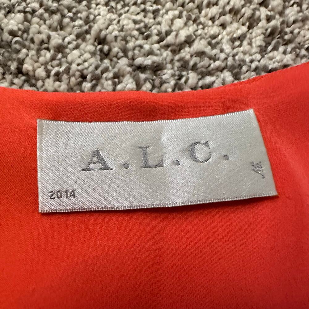 A.L.C. coral orange silk sleeveless top - Picture 6 of 11